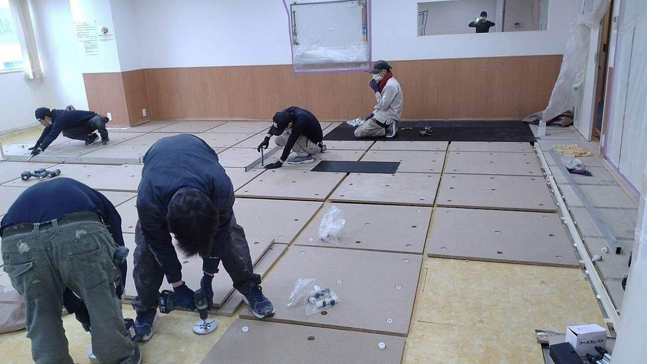 店舗 置床工事 エアロビクスフロア(東京都中央区)