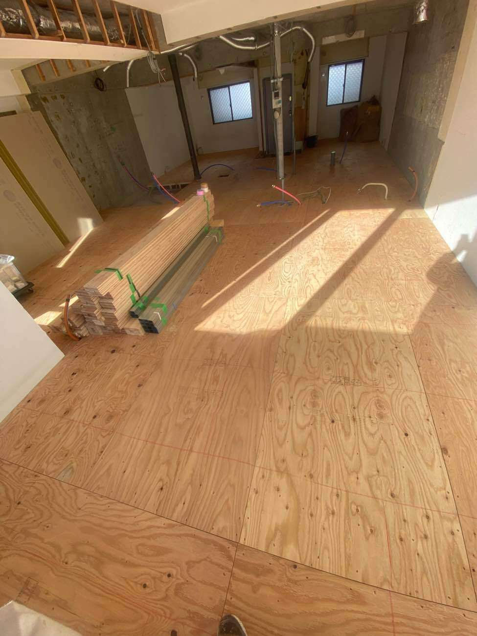 マンション 1日置床工事 乾式二重床(東京都港区)