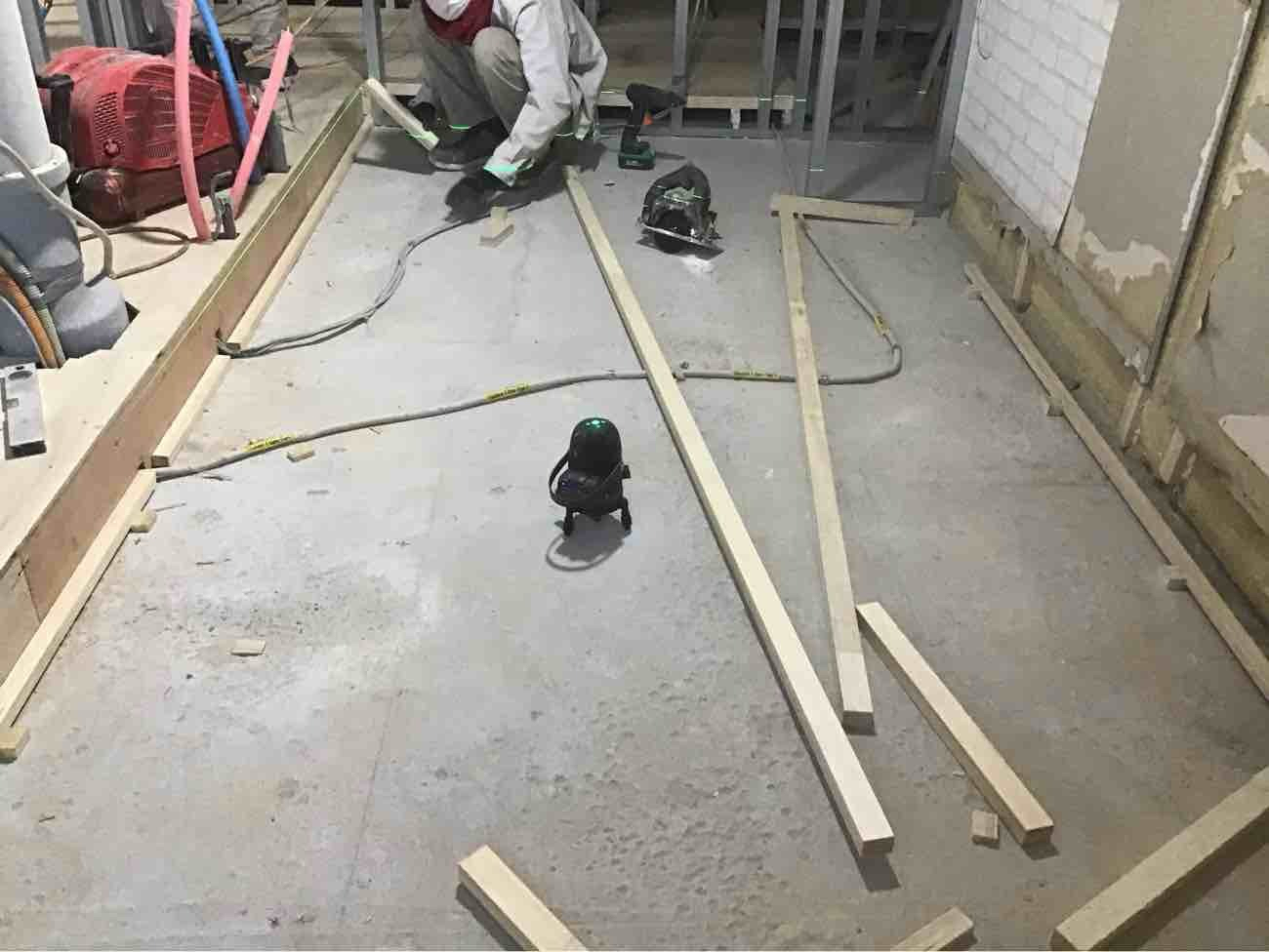 マンション 1日置床工事 乾式二重床(東京都墨田区)