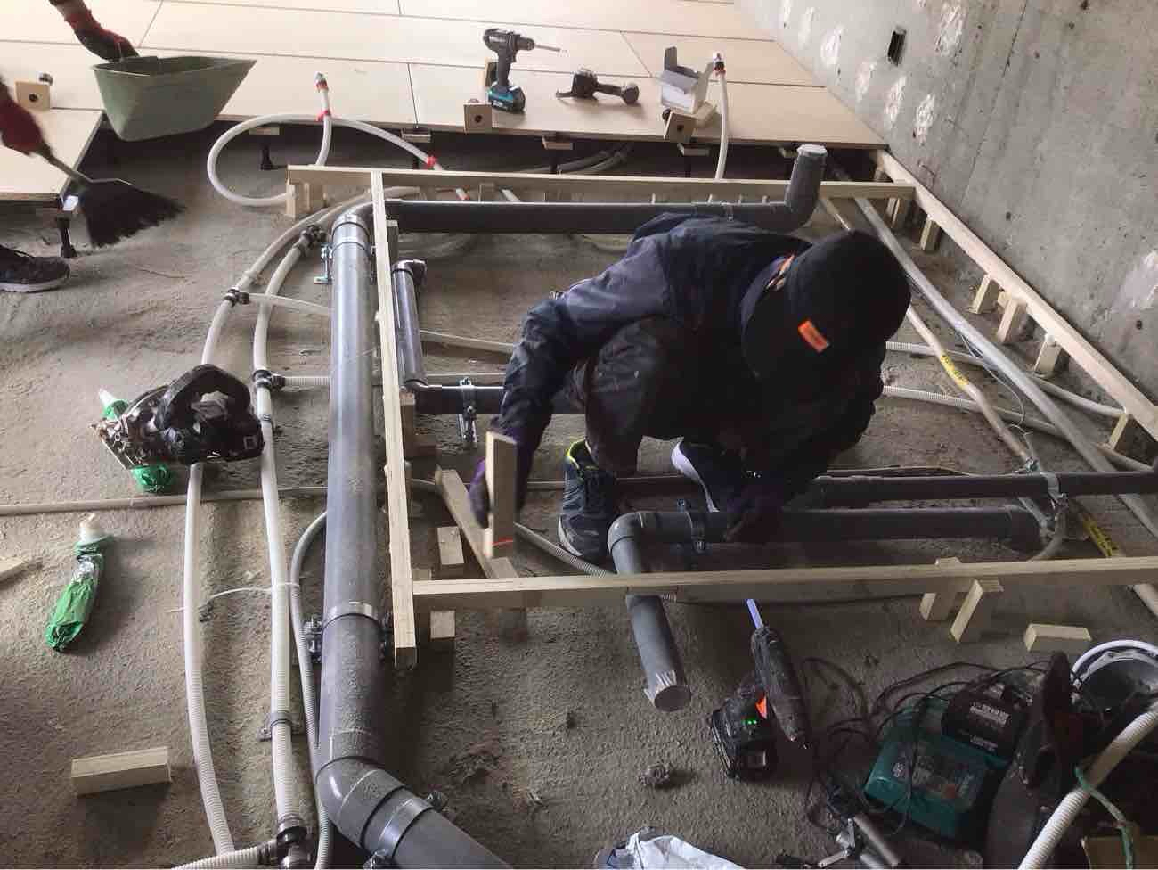 マンション 置床工事 乾式二重床(東京都三鷹市)
