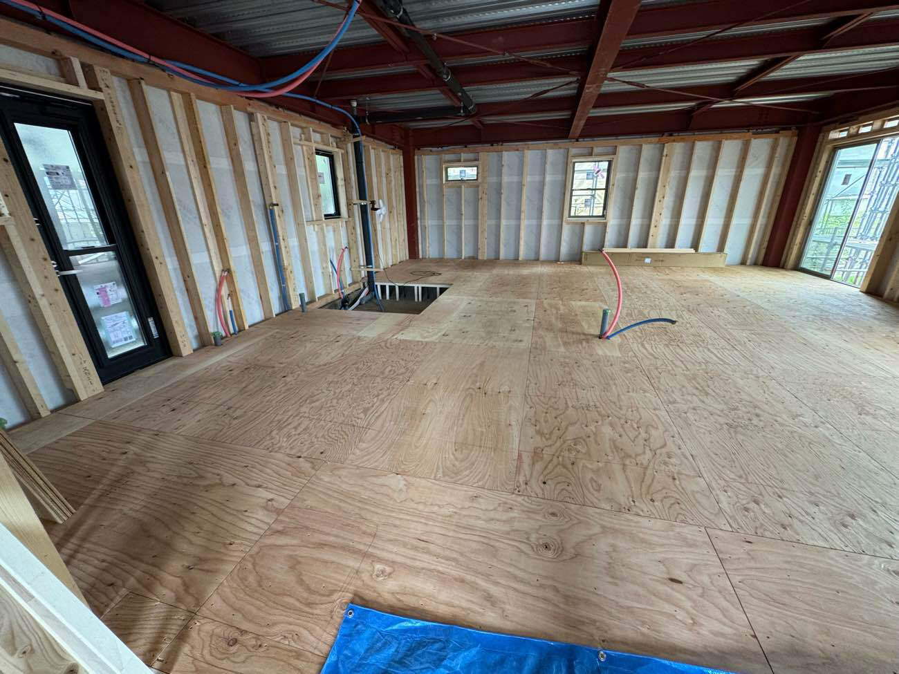 戸建て住宅　置床工事　乾式二重床（山梨県上野原市）