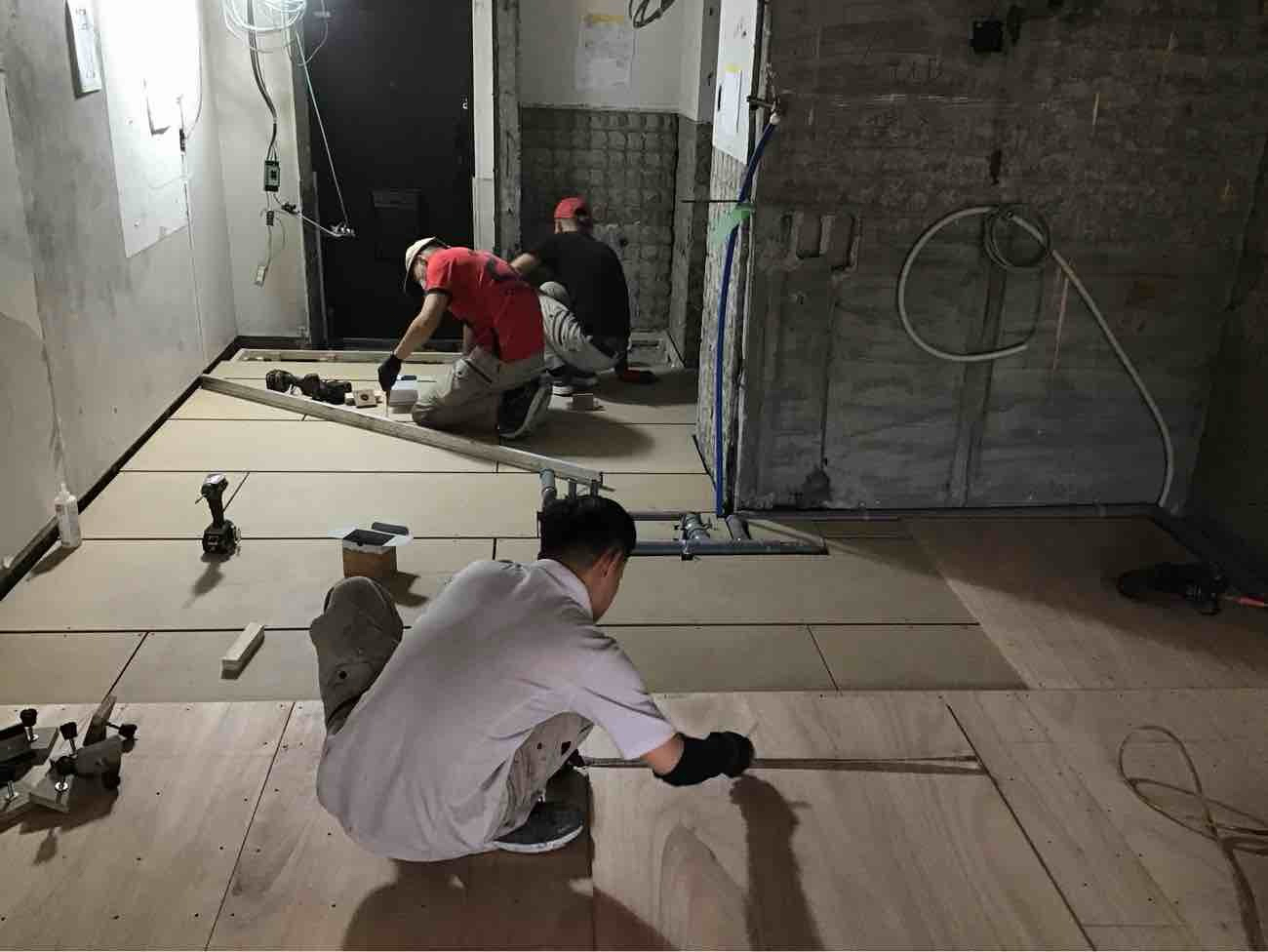 マンション　１日置床工事　乾式二重床（東京都渋谷区）