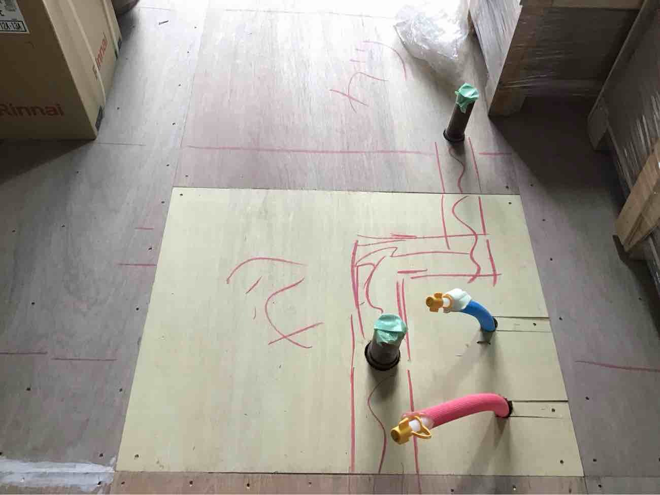 マンション　１日置床工事　乾式二重床（東京都港区）