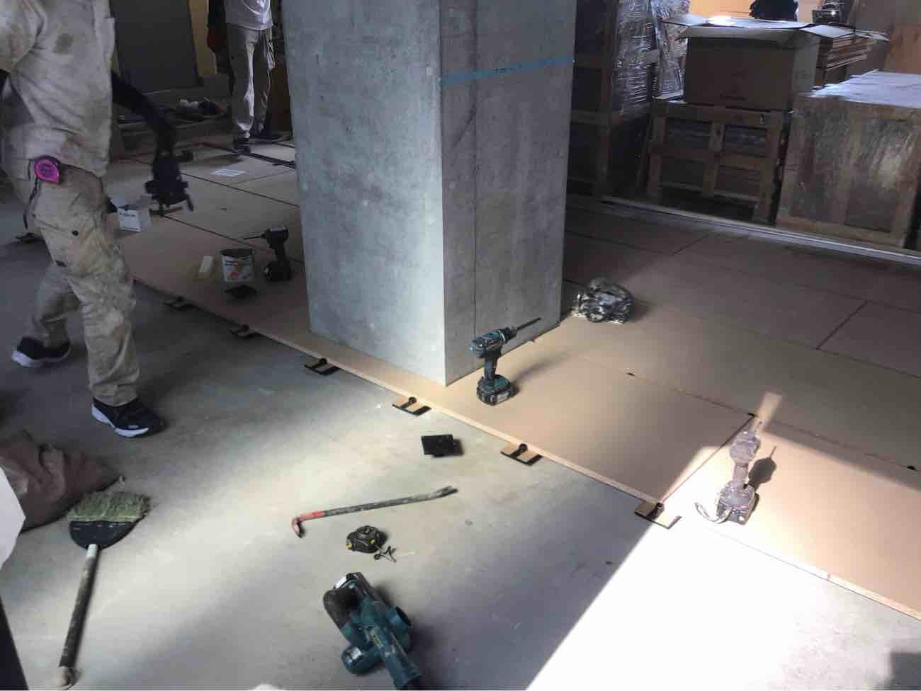 マンション　１日置床工事　乾式二重床（東京都港区）