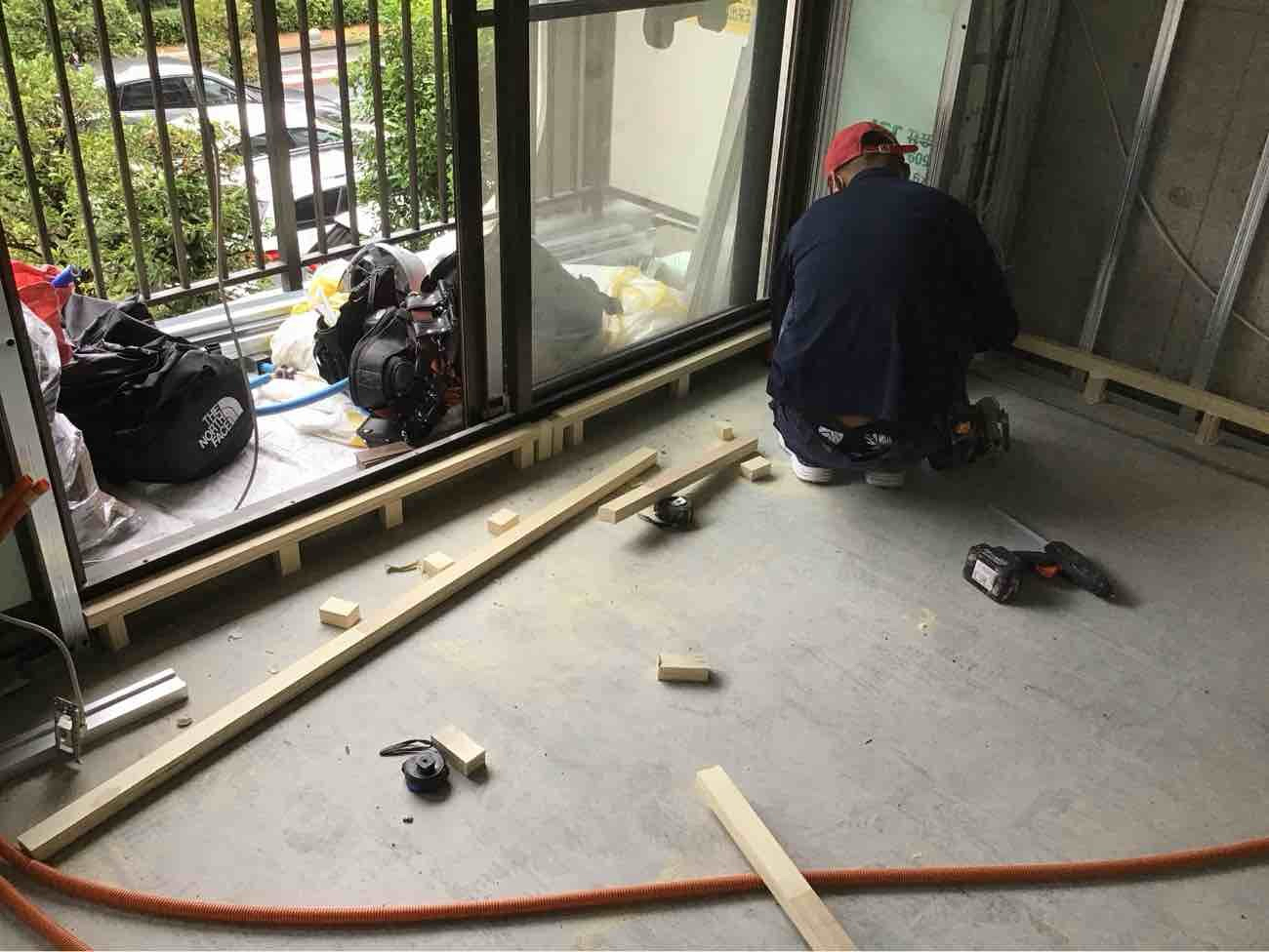 マンション　１日置床工事　乾式二重床（東京都品川区）