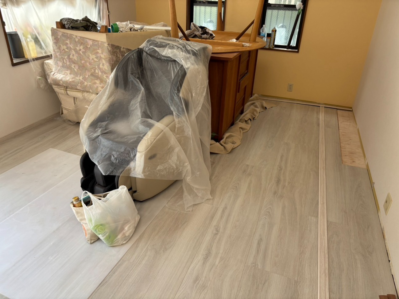 マンション　フローリング工事　乾式二重床（東京都板橋区）