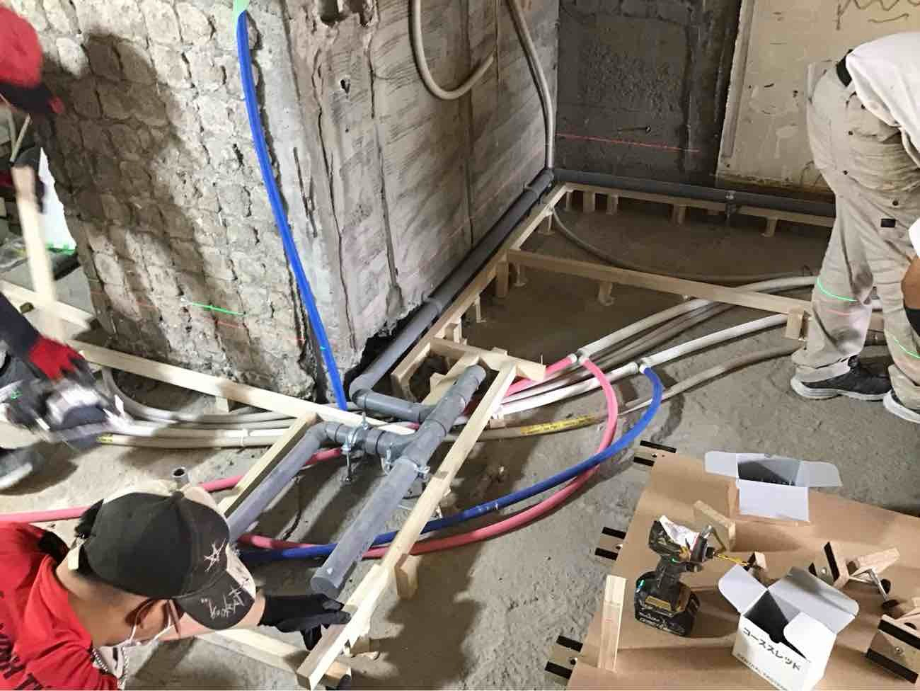 マンション　１日置床工事　乾式二重床（東京都渋谷区）