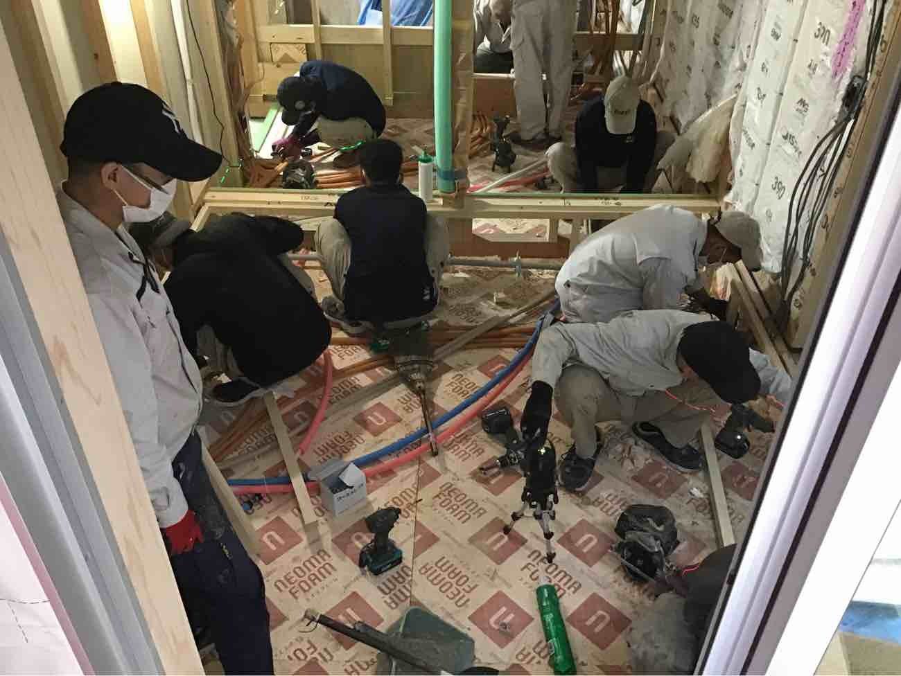 マンション　置床工事　乾式二重床（神奈川県茅ケ崎市）