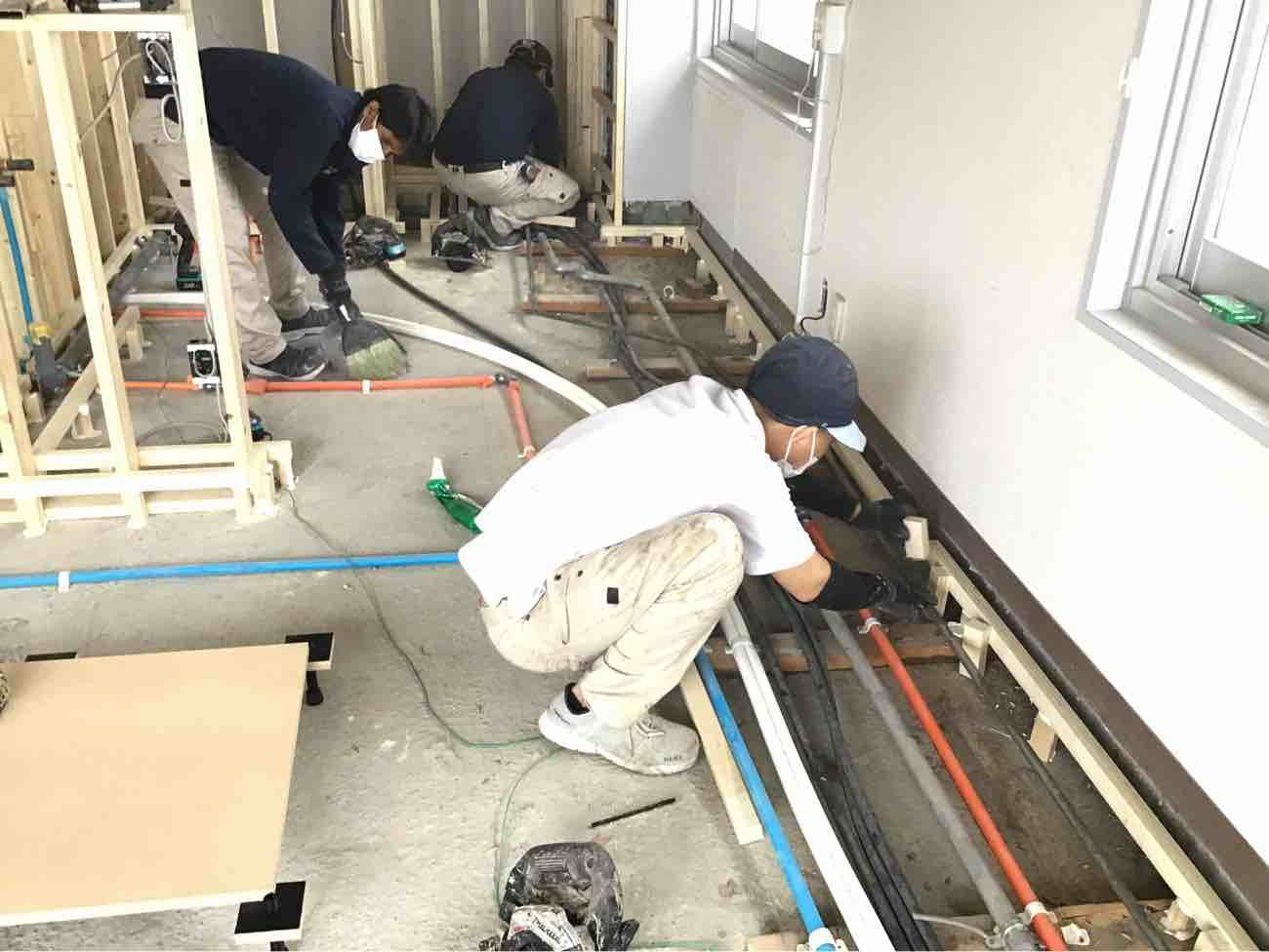 マンション　置床工事　フリーフロアCPR（東京都大田区）