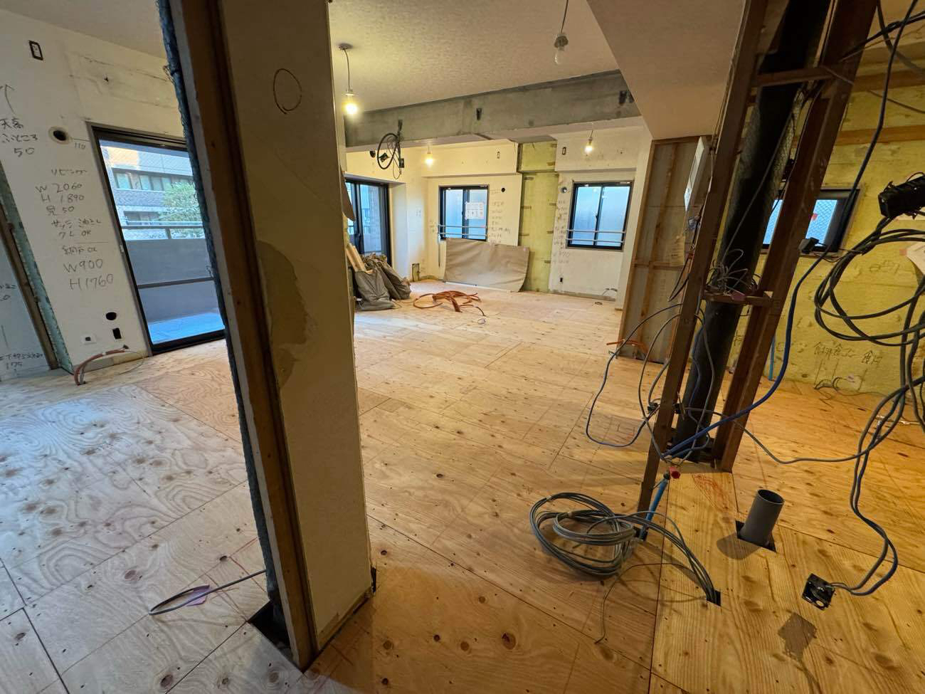 マンション　１日置床工事　乾式二重床（東京都目黒区）