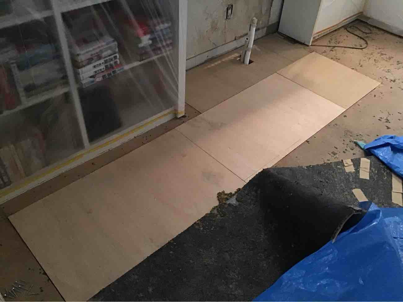 マンション　１日置床工事　乾式二重床（東京都港区）