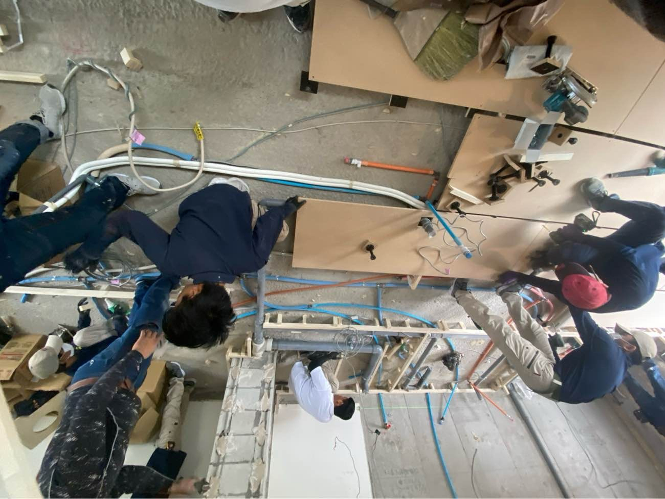 マンション　１日置床工事　乾式二重床（東京都目黒区）