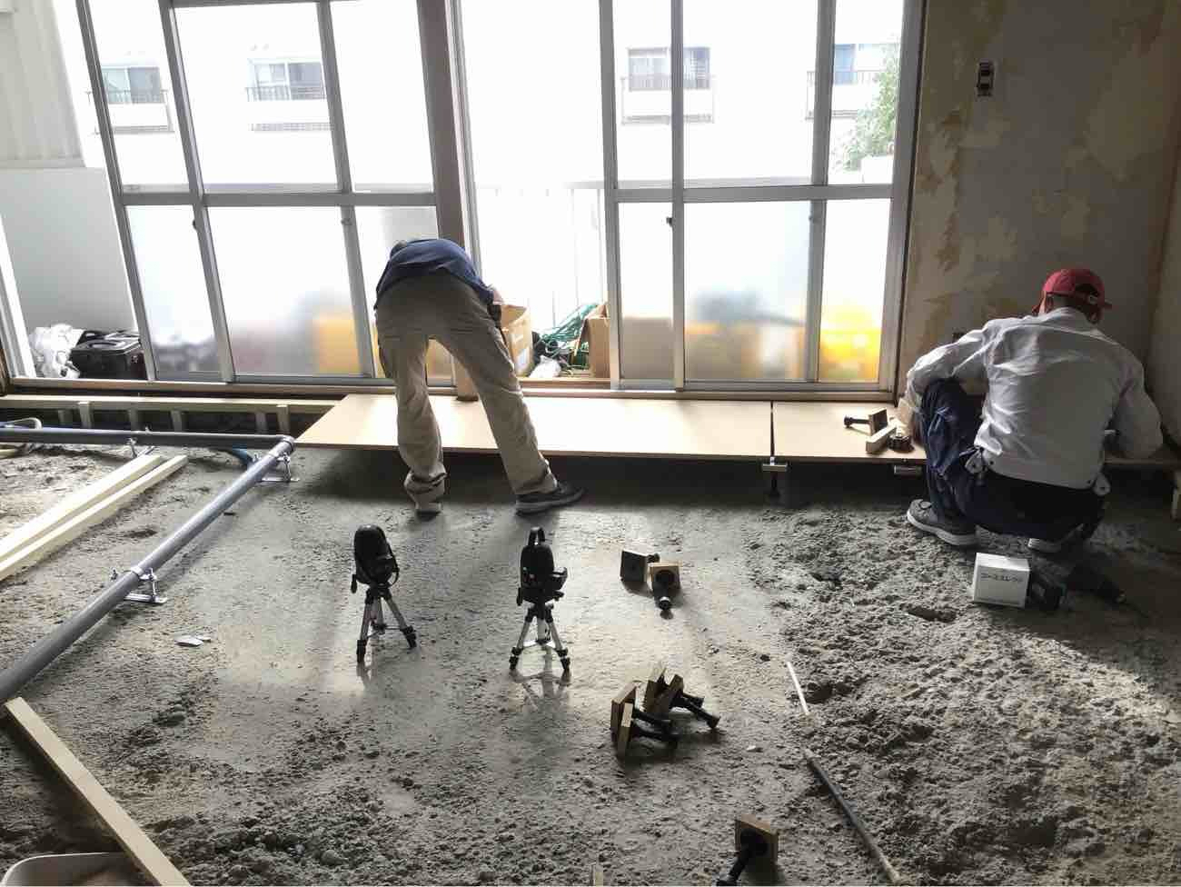 マンション　置床工事　乾式二重床（東京都町田市）