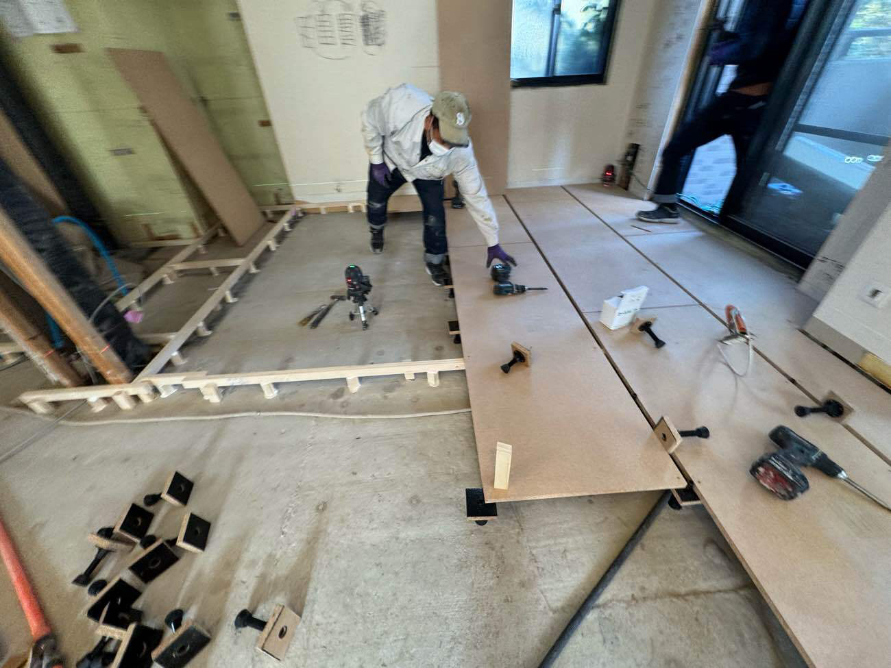 マンション　１日置床工事　乾式二重床（東京都目黒区）