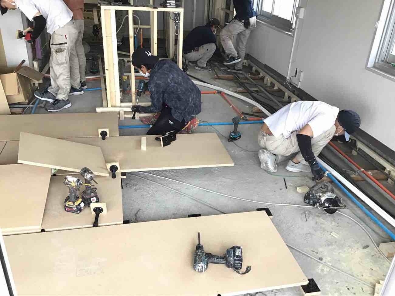 マンション　置床工事　フリーフロアCPR（東京都大田区）