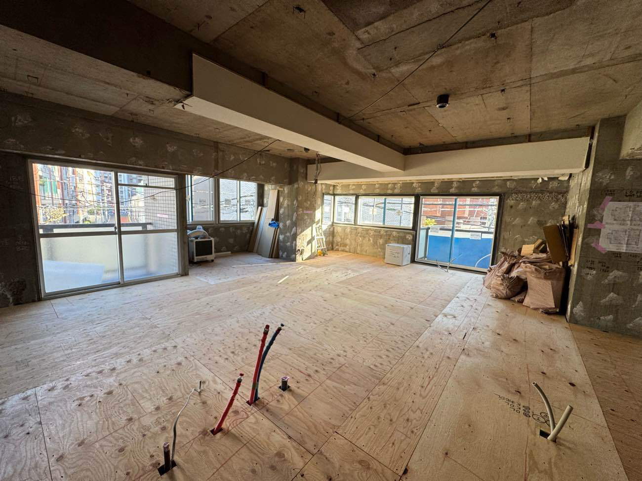 マンション　置床工事　乾式二重床（東京都港区）