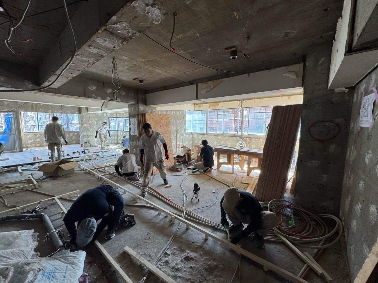 マンション　置床工事　乾式二重床（東京都港区）