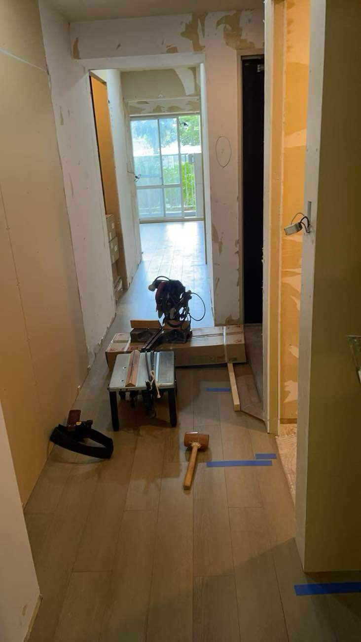 マンション　直貼りフローリング工事　付帯工事（埼玉県三郷市）