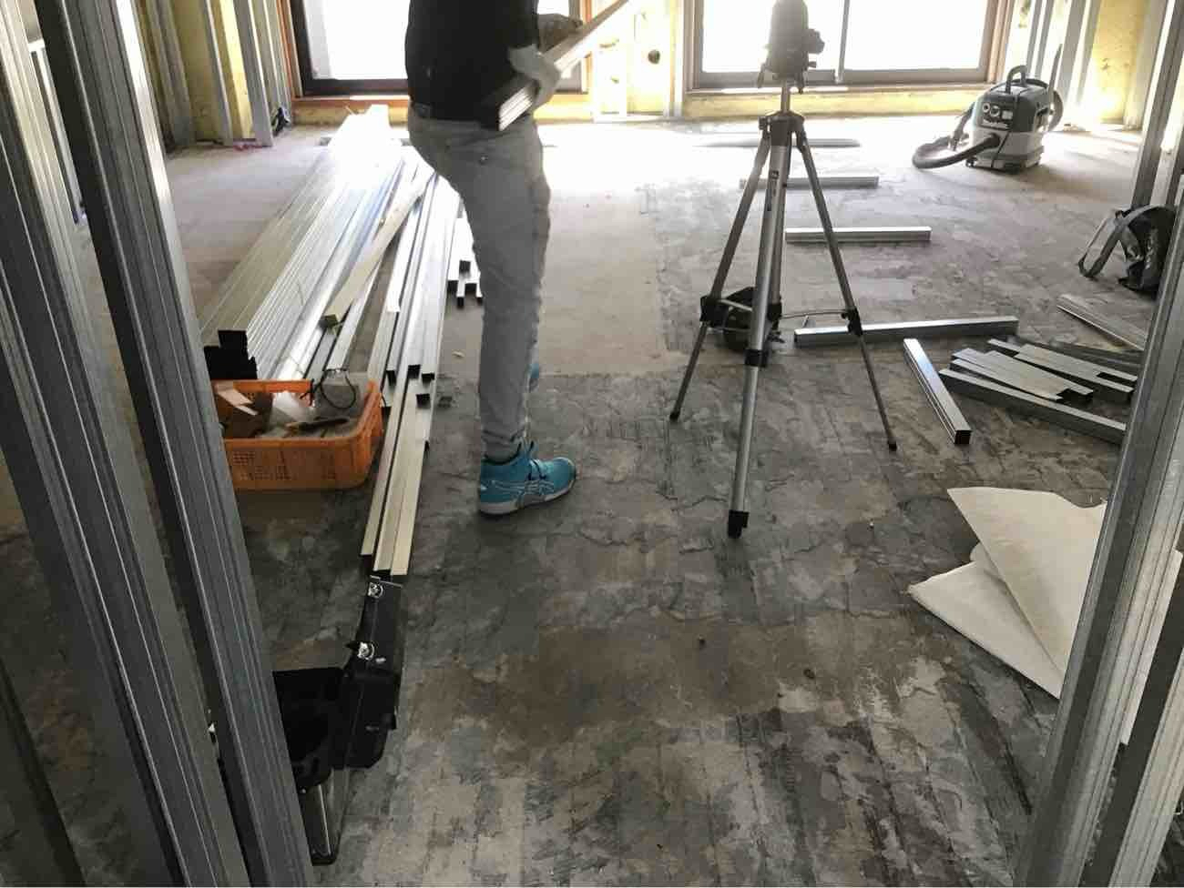 マンション　１日置床工事　乾式二重床（横浜市港北区）