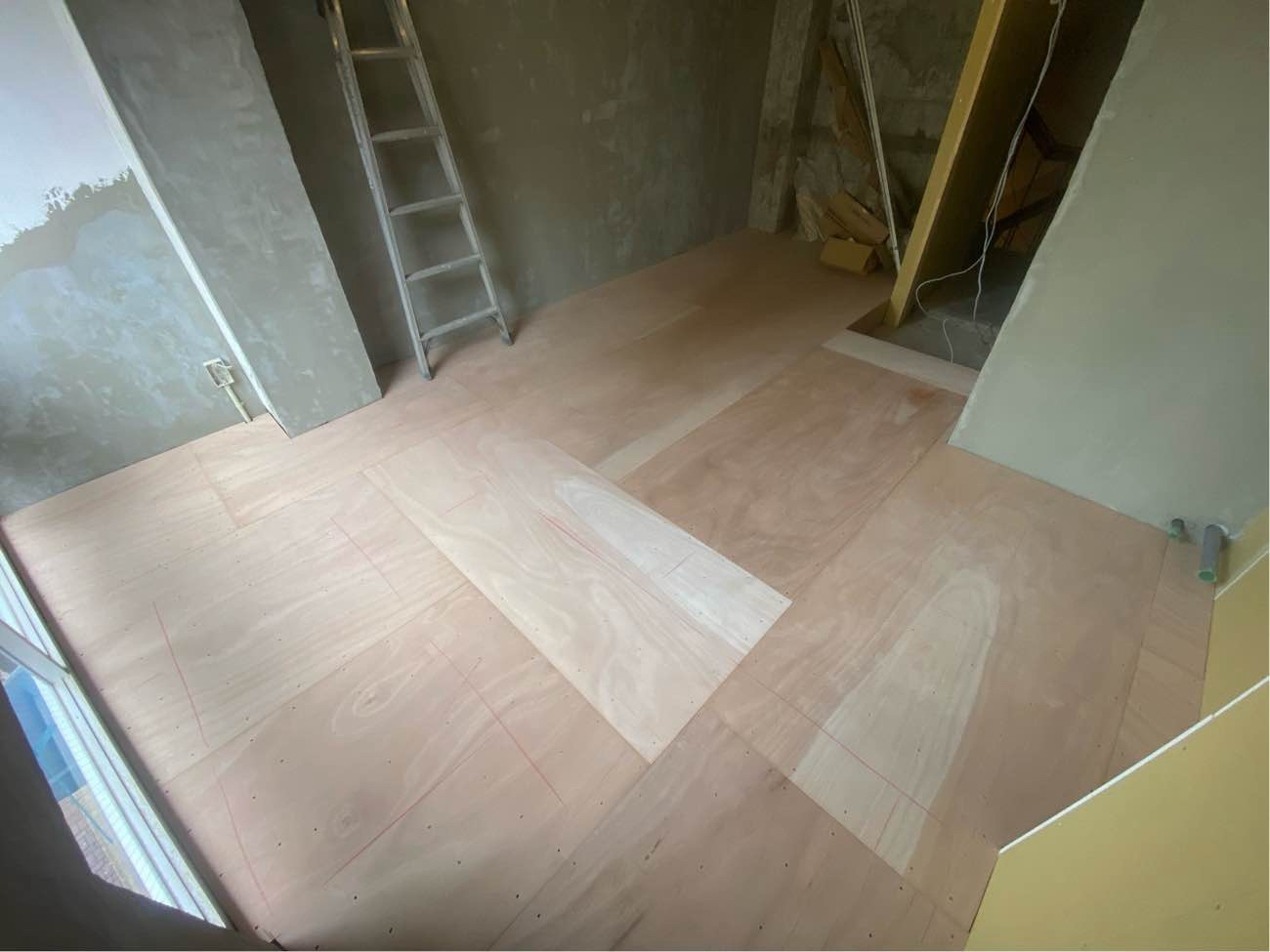 マンション　置床工事　乾式二重床（横浜市中区）