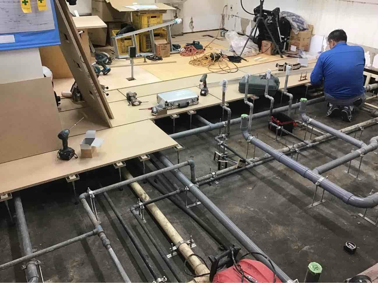 調理室　改修工事　置床工事（横浜市神奈川区）