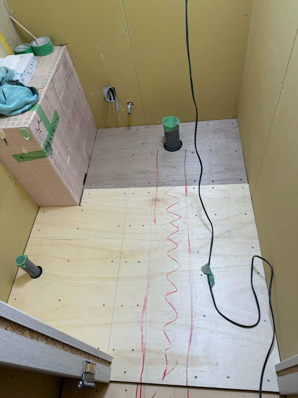 マンション　置床工事　乾式二重床（東京都渋谷区）