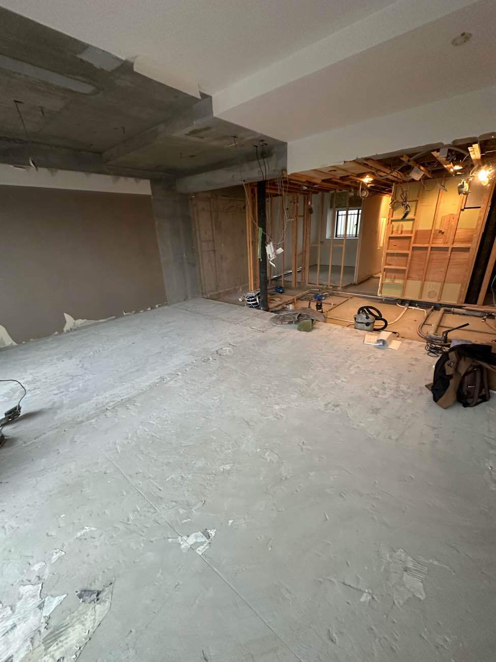 マンション　１日置床工事　乾式二重床（川崎市中原区）