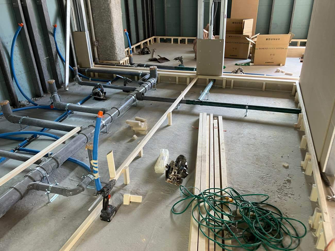 保育園　新築工事　乾式二重床（東京都江戸川区）