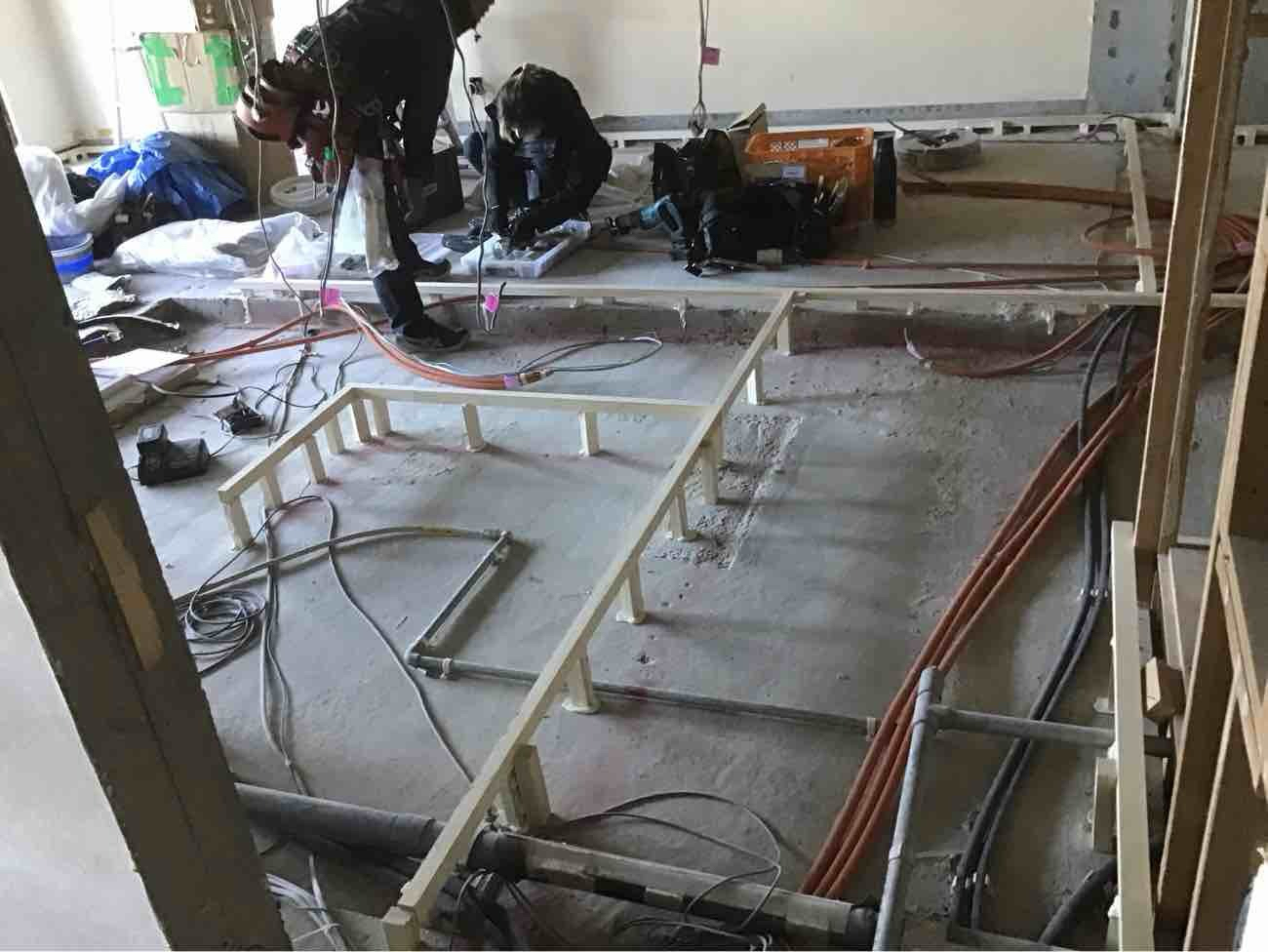 マンション　置床工事　乾式二重床（東京都目黒区）