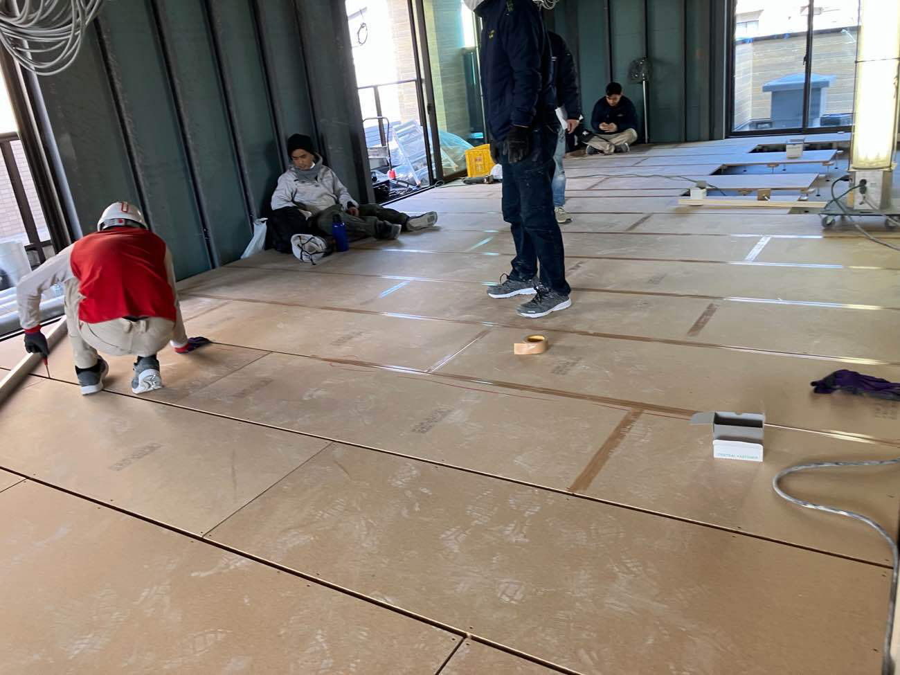 保育園　新築工事　乾式二重床（東京都江戸川区）