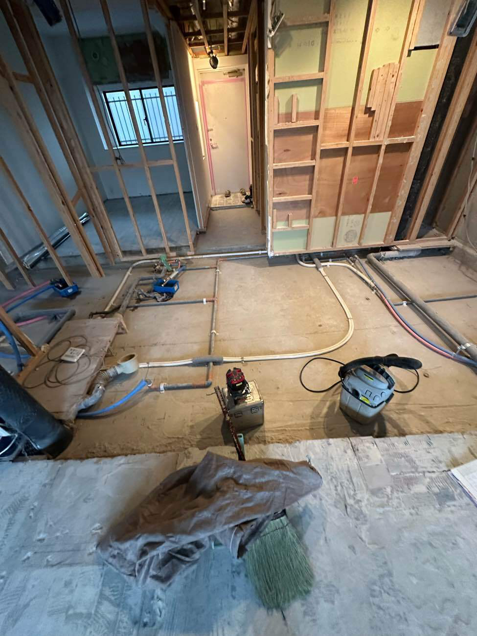 マンション　１日置床工事　乾式二重床（川崎市中原区）