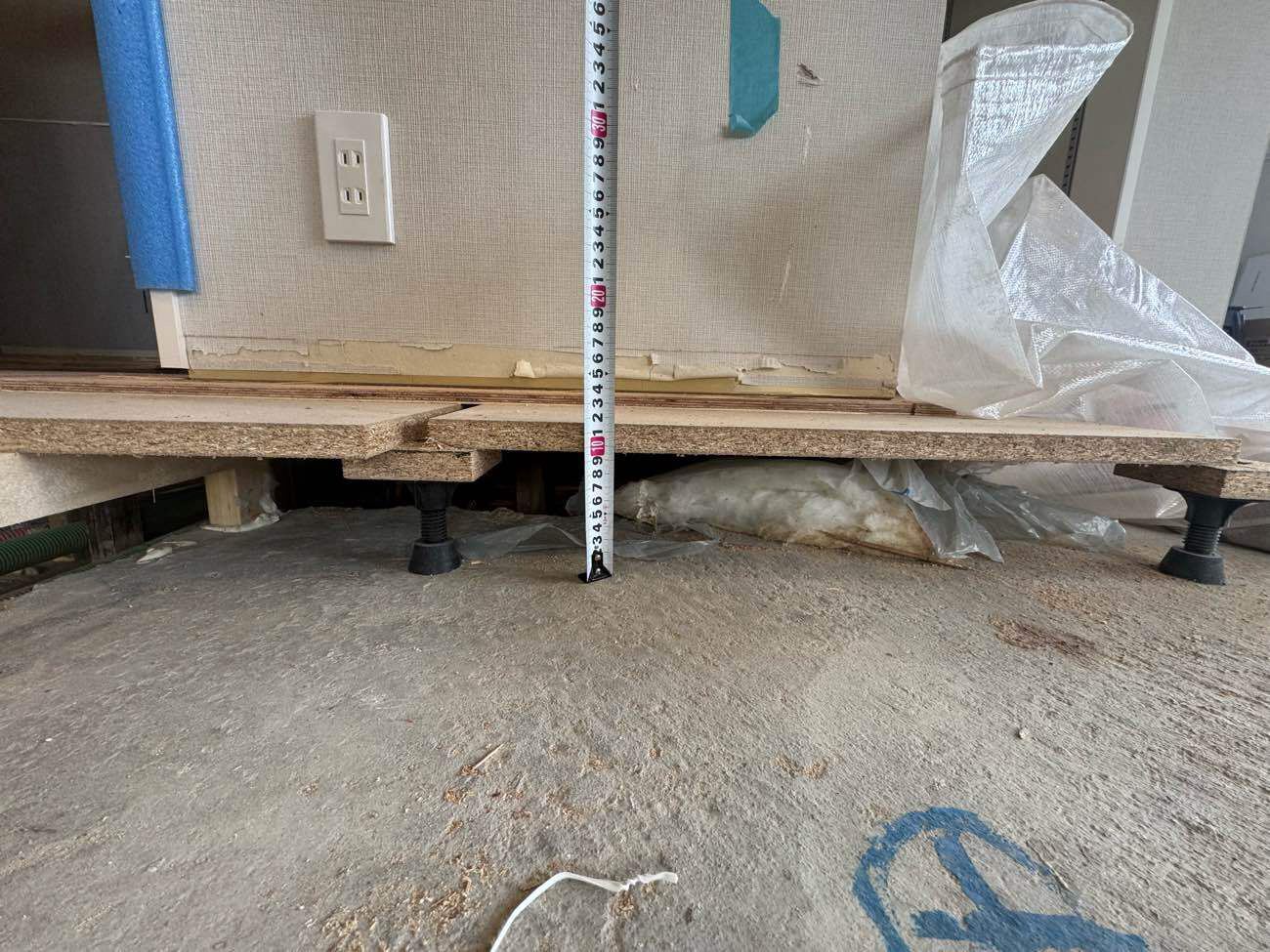 マンション　１日置床工事　乾式二重床（東京都中央区）