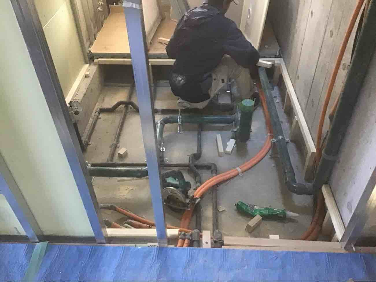 マンション　１日置床工事　乾式二重床（東京都世田谷区）