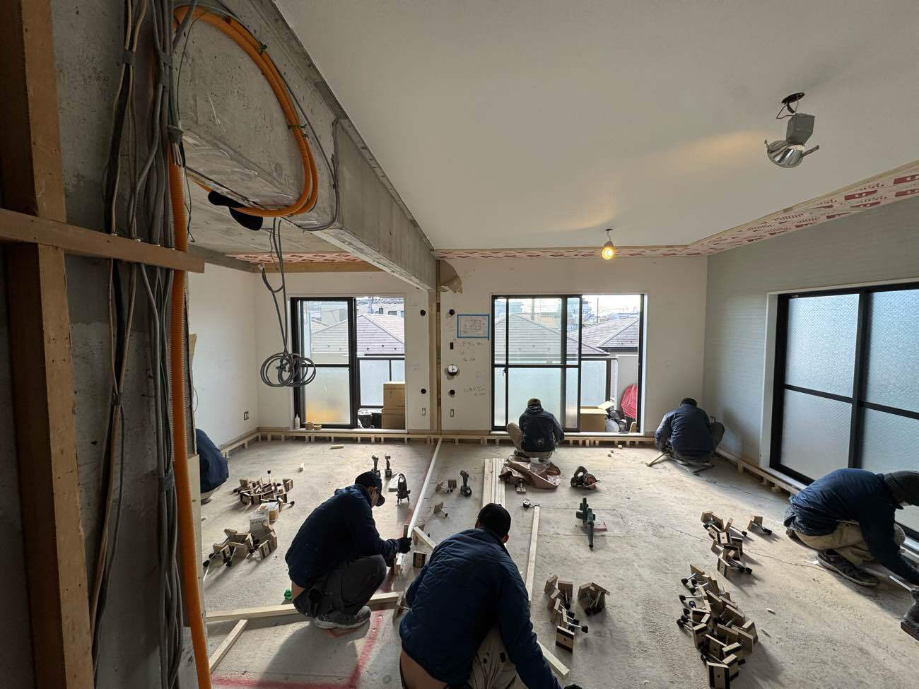 マンション　１日置床工事　乾式二重床（相模原市南区）