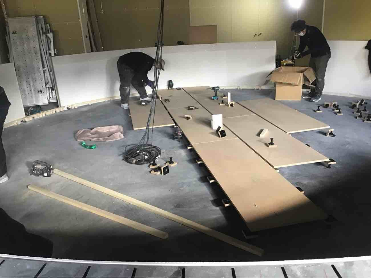 店舗　置床工事　乾式二重床（千葉県千葉市）