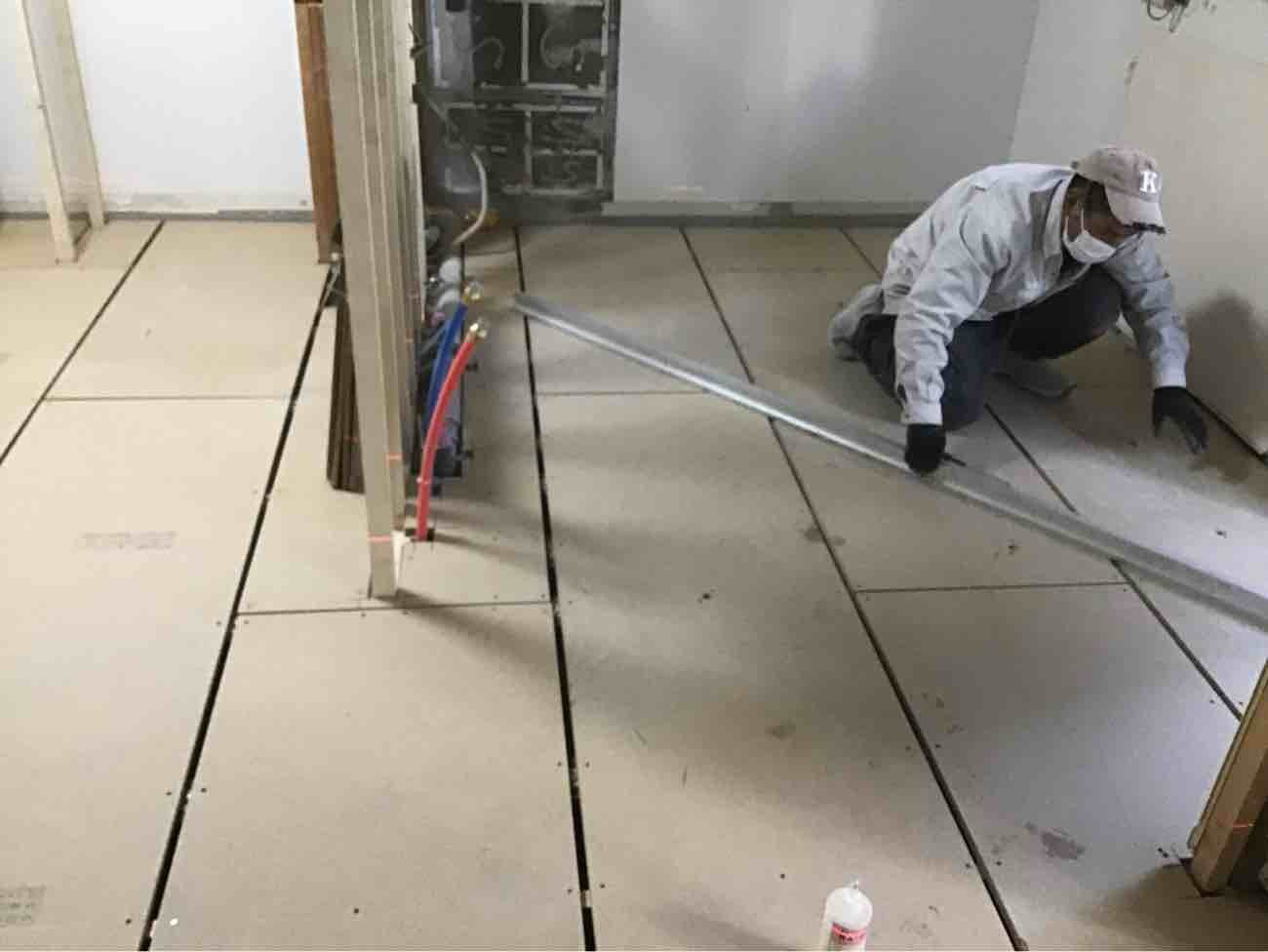 マンション　１日置床工事　乾式二重床（神奈川県大和市）