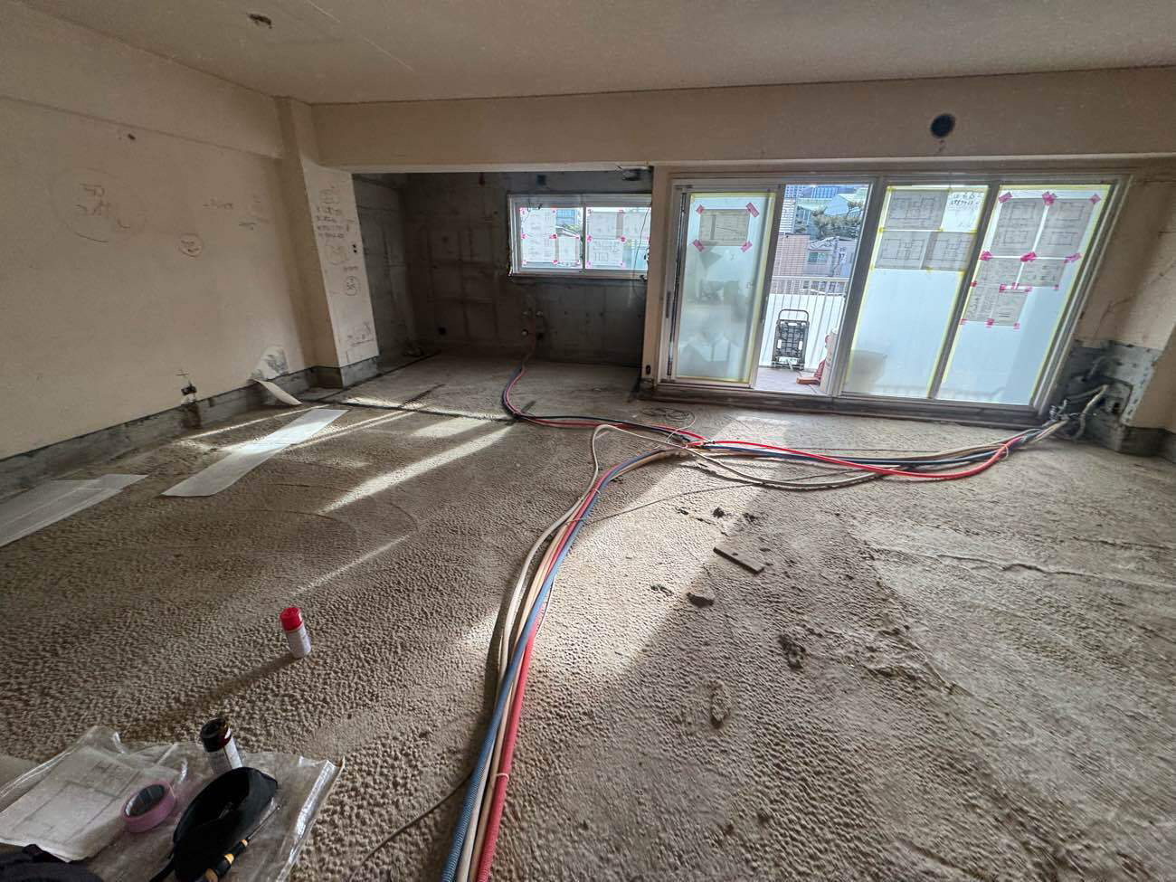 マンション　置床工事　乾式二重床 プラモクレン（東京都港区）