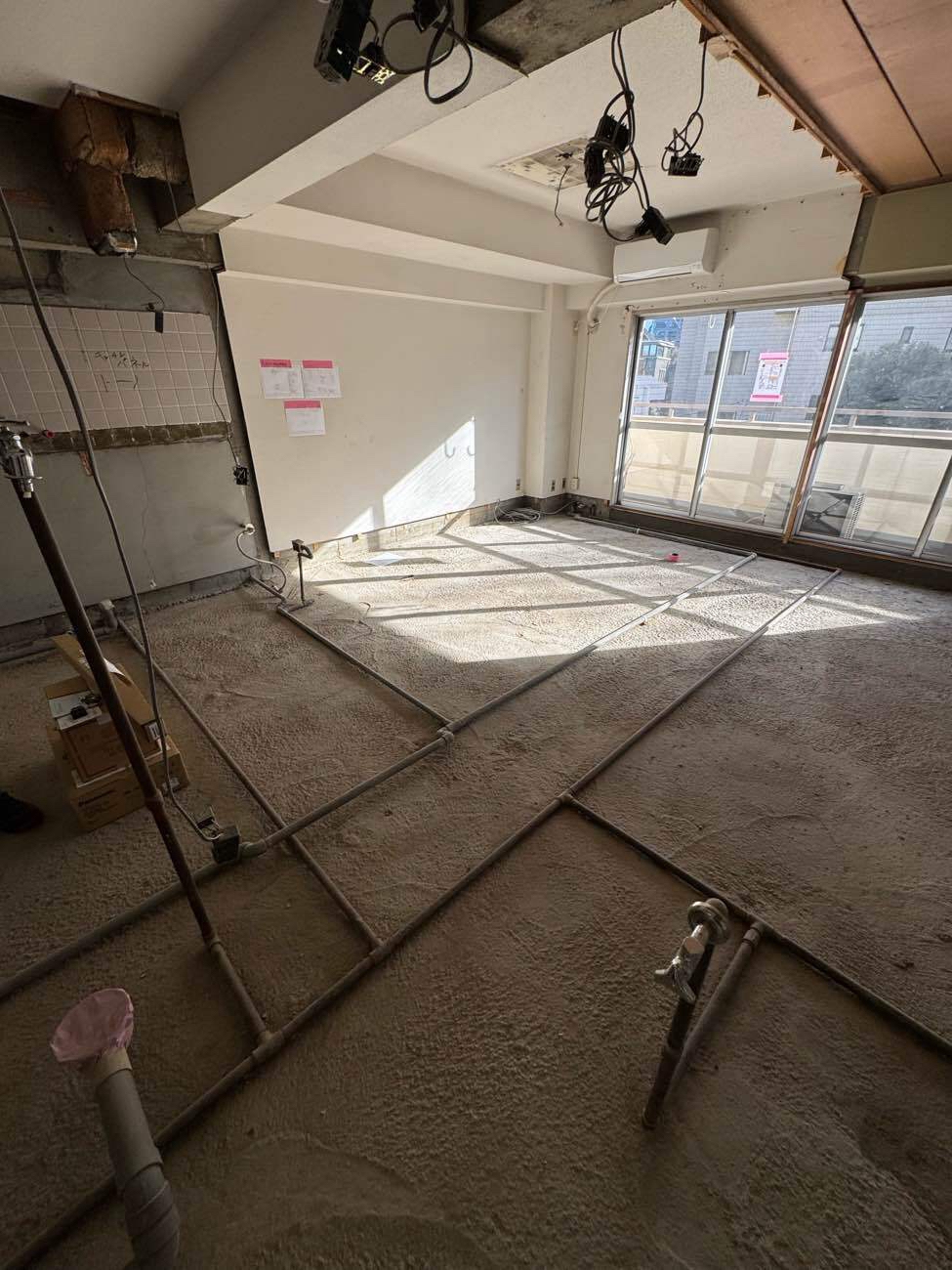 マンション　置床工事　乾式二重床（東京都港区南麻布）