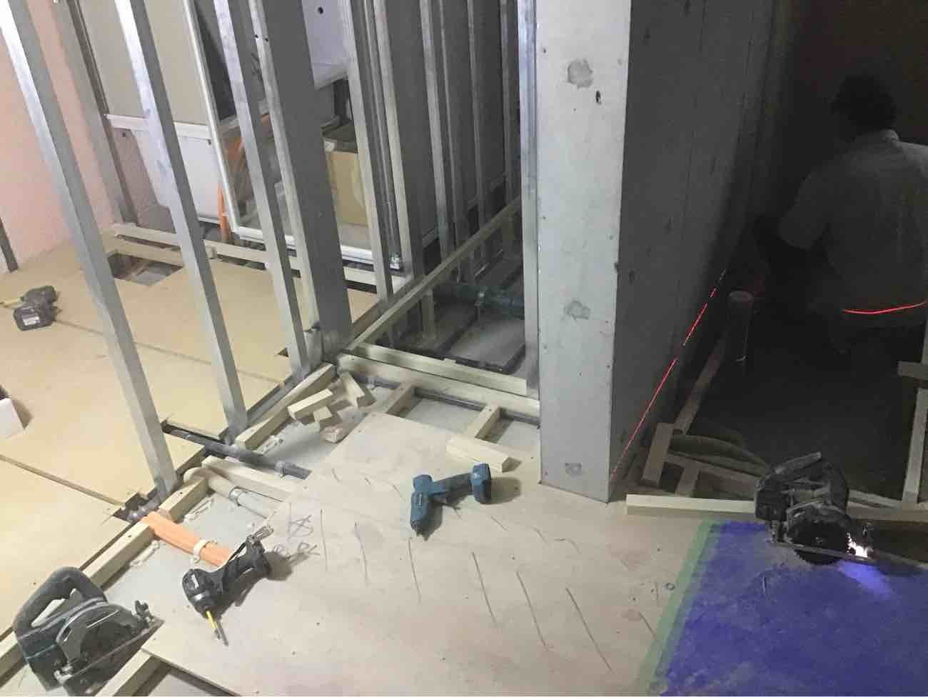 マンション　１日置床工事　乾式二重床（東京都世田谷区）