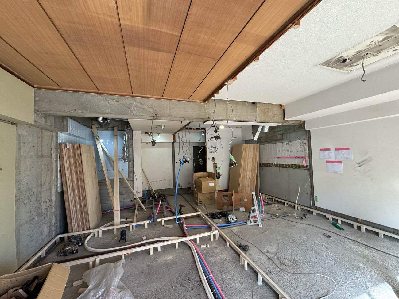 マンション　置床工事　乾式二重床（東京都港区南麻布）