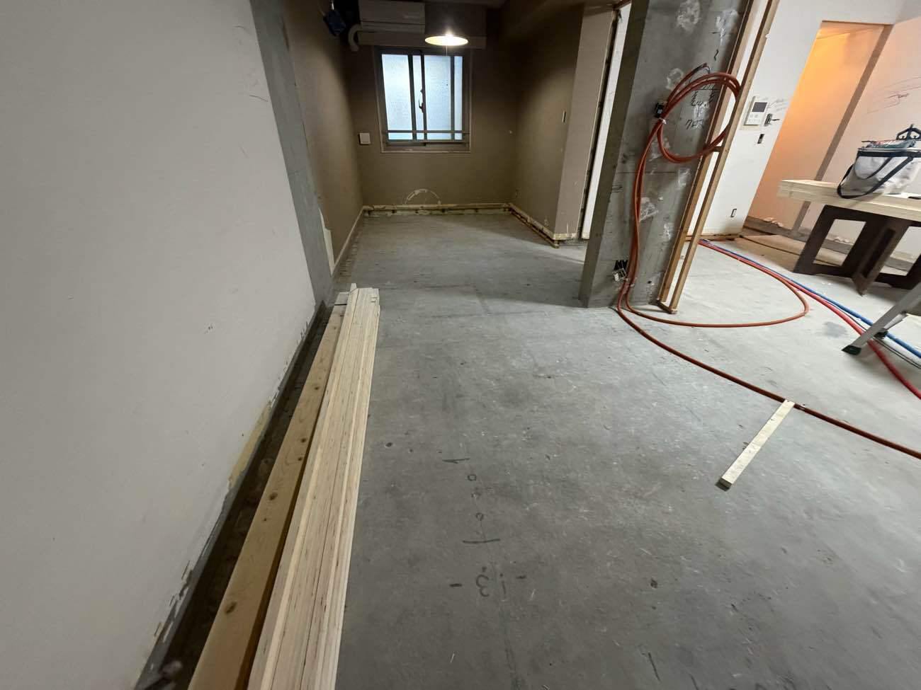 マンション　１日置床工事　乾式二重床（神奈川県大和市）