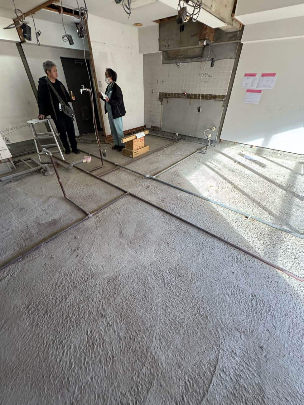 マンション　置床工事　乾式二重床（東京都港区南麻布）