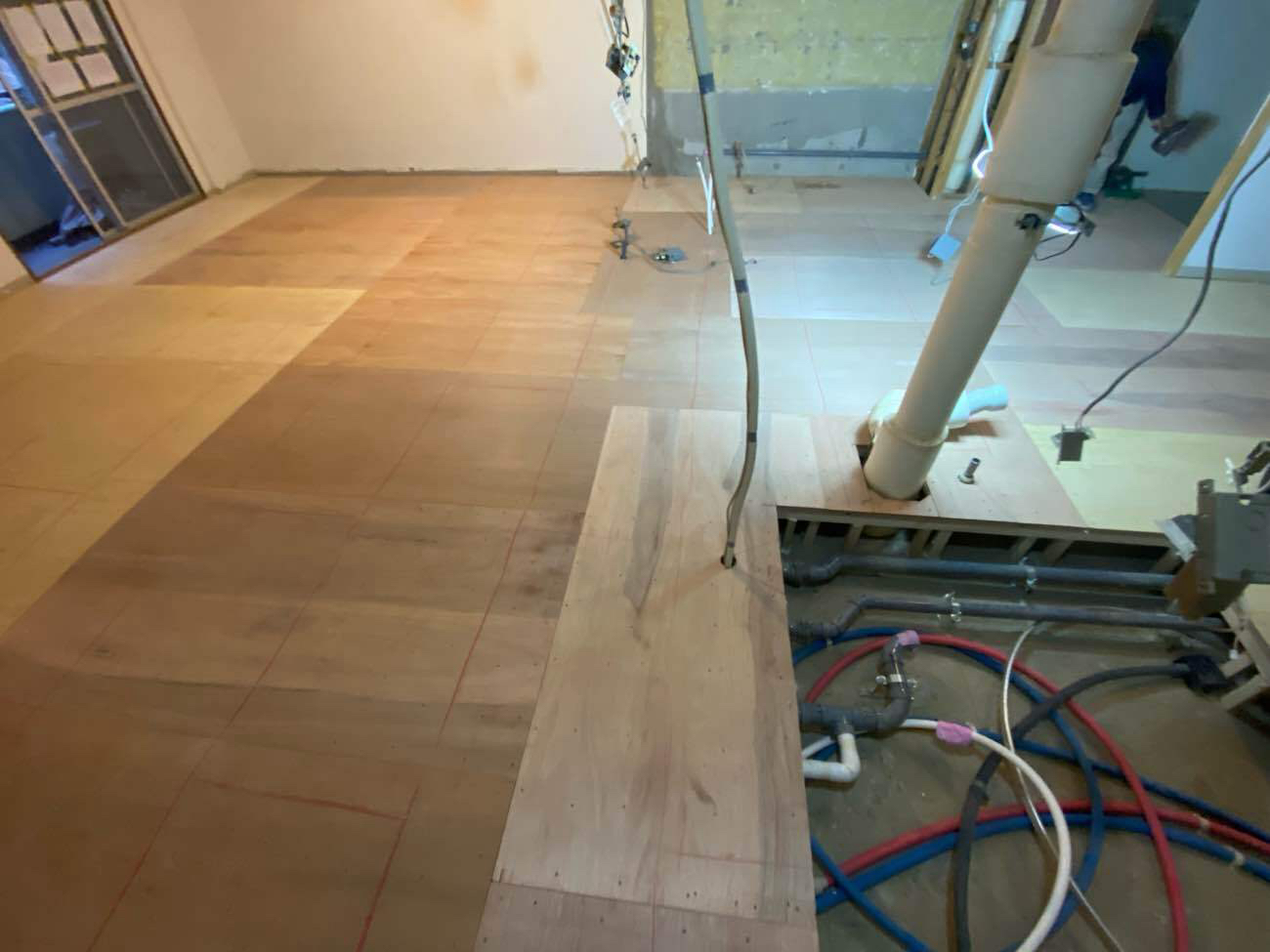 マンション　１日置床工事　乾式二重床（東京都目黒区）