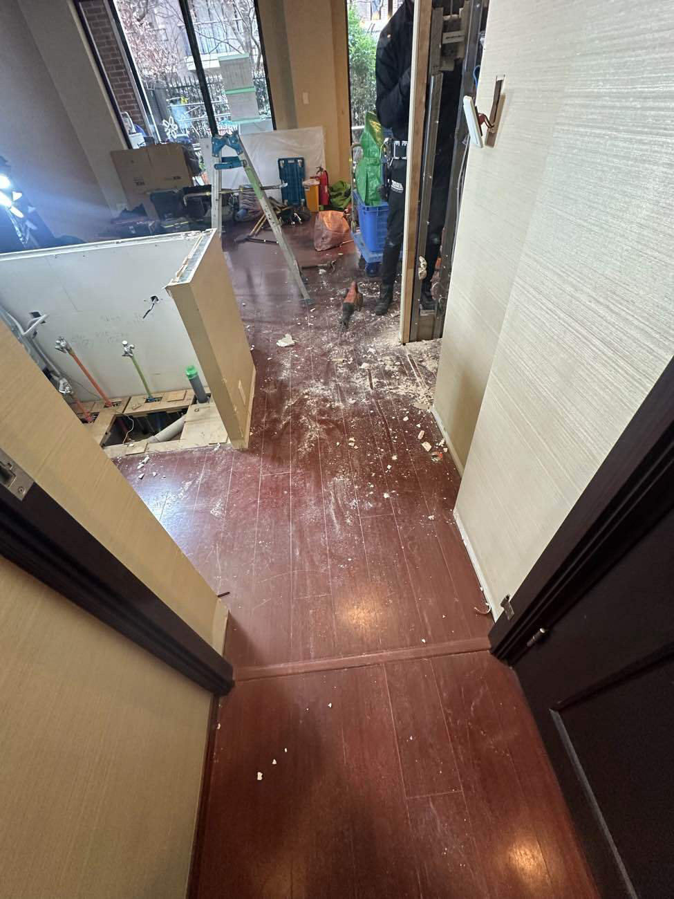 マンション　置床工事　乾式二重床（東京都杉並区）