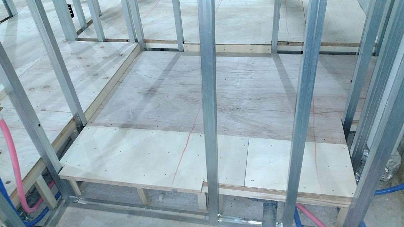マンション　１日置床工事　乾式二重床（川崎市中原区）