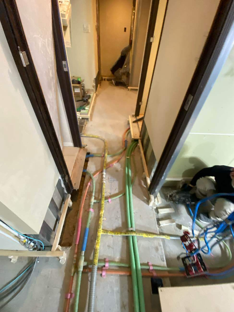 マンション　置床工事　乾式二重床（東京都杉並区）