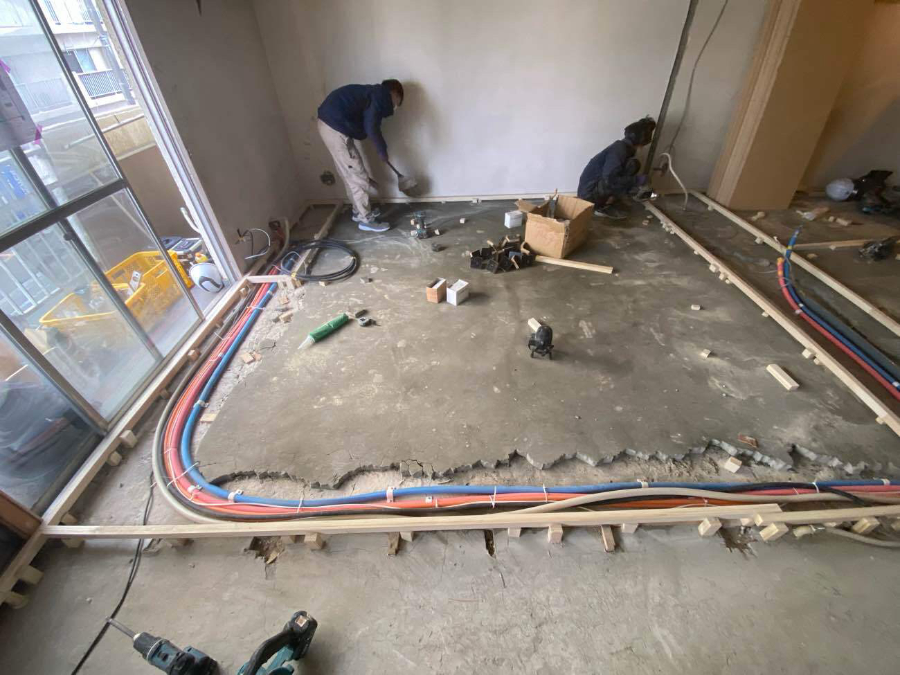 マンション　１日置床工事　乾式二重床（千葉県市川市）