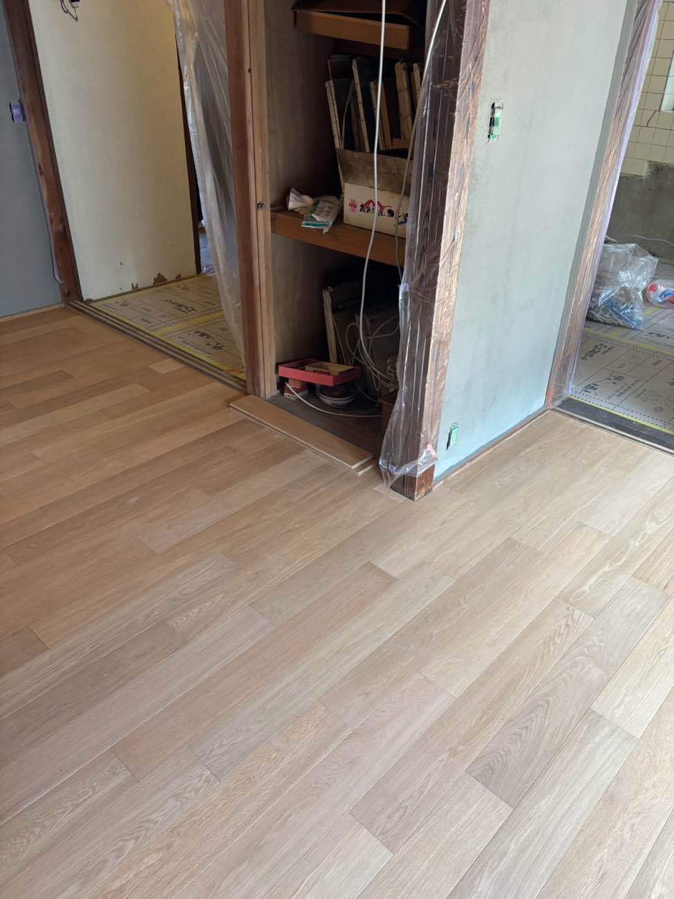 戸建住宅　フローリング工事　小巾フロア（横浜市金沢区）
