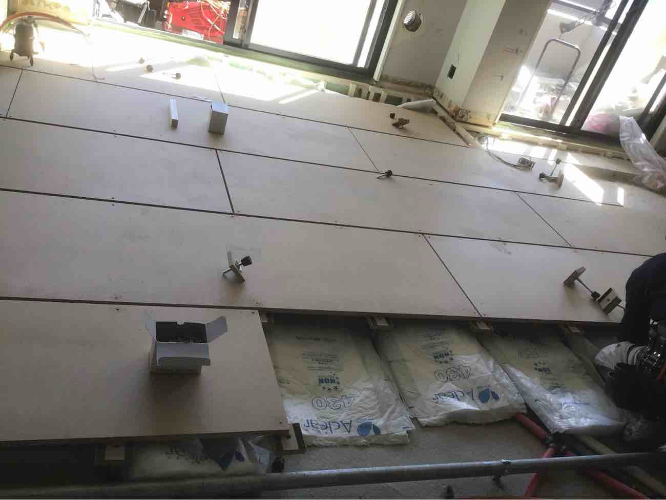 マンション　１日置床工事　乾式二重床（東京都渋谷区）