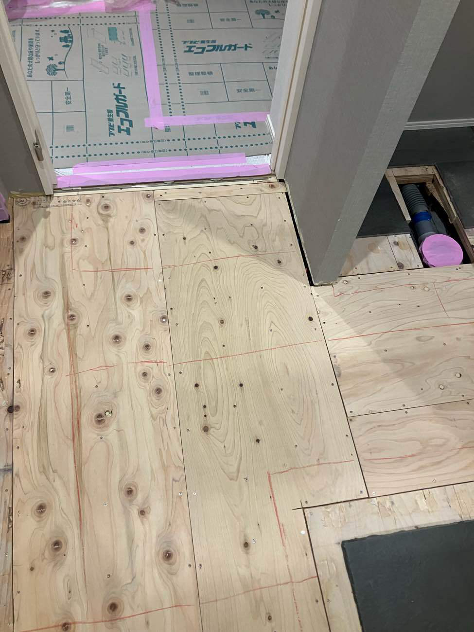 マンション　置床工事　乾式二重床（東京都世田谷区）